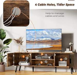 Soporte de TV <span class=keywords><strong>para</strong></span> centro de entretenimiento de TV de 55 pulgadas con estante ajustable Consola de TV <span class=keywords><strong>Mesa</strong></span> Consola multimedia <span class=keywords><strong>para</strong></span> sala de estar - Product Image 4