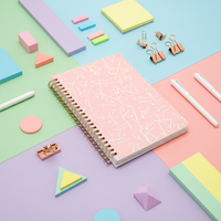 Carnet à motifs irisés rose en vente chaude au Japon pour les étudiants, journal créatif