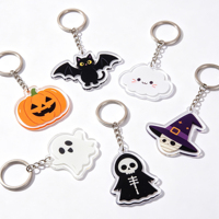 Ensemble de 12 porte-clés en acrylique pour Halloween, breloques Kawaii effrayantes, cadeaux de fête