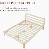 Cadre de lit en bois de pin massif au design moderne, durable, avec couleur personnalisable, toutes les tailles disponibles pour la maison, l'hôtel, le salon, la salle à manger