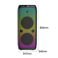 Enceinte de fête portable sans fil Sing-E ZQS80201X avec double haut-parleur de 10 pouces, éclairage LED, subwoofer de cinéma maison et colonne sonore pour karaoké