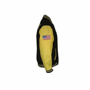 Veste en jean vintage universitaire personnalisée en gros 2024, légère, en laine jaune, respirante, réversible, écologique, grande taille - Product Image 3