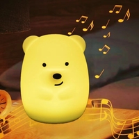 Portable rvb changeant Led veilleuse licorne capteur tactile intelligent musique haut-parleur lampe bébé repos Machine à son pour les enfants