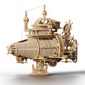 Kit Educativo per Assemblaggio Fai-da-Te in Legno, Modello 3D Nave Pirata, Giocattolo Artigianale per Bambini dai <span class=keywords><strong>2</strong></span> Anni in Su - Product Image 3