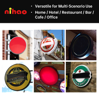 NIHAO Boîte lumineuse ronde rotative à 360° en acrylique, panneau LED double face, enseigne LED double face pour extérieur