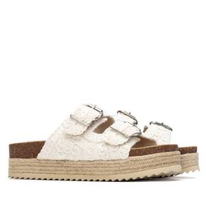 Refresh Women's Low Slipper Cream 41 4.5 Cm Heel <b>Flat</b> Sandal - Product Image 4