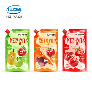 Sacs de buse en plastique de pochette à <span class=keywords><strong>bec</strong></span> debout de qualité alimentaire imprimés sur mesure OEM pour l'emballage de l'<span class=keywords><strong>huile</strong></span> de cuisson et de la sauce à jus - Product Image 2