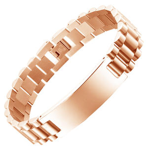 สร้อยข้อมือสแตนเลสสำหรับผู้ชายแบบโค้งสุดหรูพร้อมสายนาฬิกาคู่สีทองสีดำสลักกำไลแฟชั่น - Product Image 4