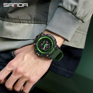 Montre électronique à quartz de style coréen créative <span class=keywords><strong>Sandar</strong></span> Manufacturer, personnalisée, tendance, noire/dorée, 56x49 mm pour hommes - Product Image 3