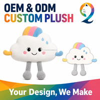 Animaux en peluche personnalisés, coussin nuage, poupée en peluche, mascotte, faible MOQ, vente en gros, direct usine