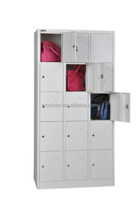 Casiers métalliques d'occasion à 18 portes pour écoles et salles de bain, Inde, 3 compartiments, 2 portes, pour vestiaires et rangement de vêtements - Product Image 6