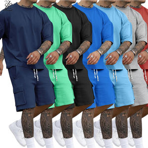 Neuer Sommer-Mode-Trainingsanzug für Herren mit Individuellem LOGO, 2-teiliges Set, Kurzes Set, Jogginganzug, Lässiger Sportanzug für Herren - Product Image 1