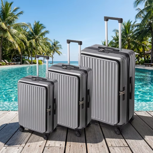 Ensemble de 3 valises rigides à ouverture latérale, 20, 24 et 28 pouces, avec <span class=keywords><strong>compartiment</strong></span> profond et roulettes pivotantes pour le voyage - Vente en gros - Product Image 1