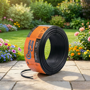 Câble d'éclairage paysager basse tension robuste 12/2 - Gaine en <span class=keywords><strong>PVC</strong></span> flexible et résistant aux UV - Idéal pour les chemins basse tension - Product Image 1