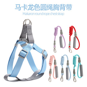 Correas para mascotas al por mayor, correas para perros estilo arnés en colores macaron, correas para perros antirrotura, cadenas para perros, mascotas - Product Image 3