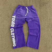 QYOURECLO Ensemble de survêtement vintage personnalisé pour homme, style streetwear, avec strass, effet délavé soleil et délavé à l'acide, comprenant un sweat à capuche zippé et un pantalon de survêtement