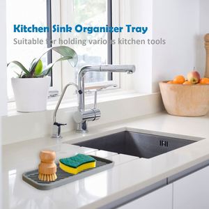 Plateau organisateur d'évier de cuisine en stock, support en silicone pour éponge pour évier de cuisine et comptoir de salle de bain - Product Image 3