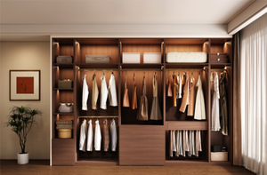 Armoire de chambre à coucher en bois durable sur mesure de luxe avec un design moderne pour les appartements et les hôtels Installation murale - Product Image 2