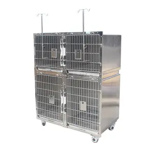 China facaory 304 stainless steel Veterinary Equipment animals dog cat cage for pet clinic