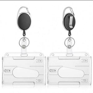 Porte-badge métallique personnalisé avec double porte-carte d'identité, idéal pour les employés et l'accès aux événements - Product Image 2