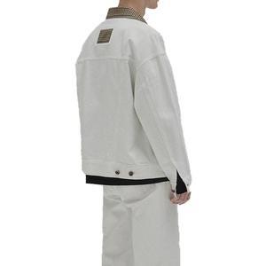 Veste en jean décontractée personnalisée pour homme, en denim bleu vintage lavé, coton de haute qualité, col rabattu, veste en jean pour homme - Product Image 4