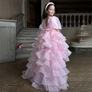 Vestido <span class=keywords><strong>de</strong></span> Fiesta <span class=keywords><strong>de</strong></span> <span class=keywords><strong>Primera</strong></span> Comunión Estilo Princesa MQATZ, Vestido <span class=keywords><strong>de</strong></span> Niña <span class=keywords><strong>de</strong></span> las Flores con Lazo Abullonado, Cuello Redondo, Estilo Formal - Product Image 5