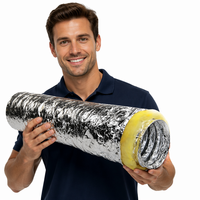 Tuyau de ventilation flexible en aluminium isolé STERR 150 mm x 5 m pour échappement, chauffage, refroidissement, climatisation - Garantie 1 an