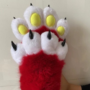 Faux Fur Plush Furry Cat Claw Gloves Fursuit Animal Fox Paws Mittens <strong>Halloween</strong> Cosplay Costume <strong>Accessories</strong> for <strong>Adult</strong> - Product Image 2