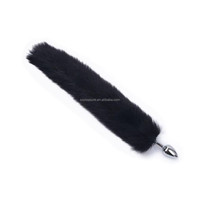 Long Faux Fourrure Butt Plug Queue Anal Cosplay Anal Plug Sex Toys pour Femmes Butt Plug Queue Largeur 25mm