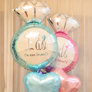 Nouvelle bague en diamant IDO ballon en forme de coeur proposition de couple romantique décoration de <span class=keywords><strong>salle</strong></span> de <span class=keywords><strong>mariage</strong></span> 68x48cm ballon en film d'aluminium - Product Image 4