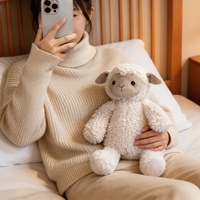 Peluche douce et moelleuse en forme de chat ou de mouton, adorable animal en peluche assis pour enfants, cadeau d'anniversaire ou décoration de chambre d'enfant