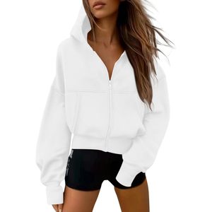 Women's <b>Zip</b> <b>Up</b> Hoodie Long Sleeve Fleece Sweatshirt Casual Jacket Winter Clothes Y2K Style - Product Image 1