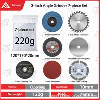 Disque de coupe Tuoyue 75 mm pour meuleuse d'angle, applications carrelage, bois, métal, trou intérieur 10 mm