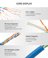 Câble Réseau de Communication CAT6 UTP 23 AWG HD-PE 75PVC/LSZH 4P Cuivre Non Revêtu/CCC/CCA Données Haute Vitesse