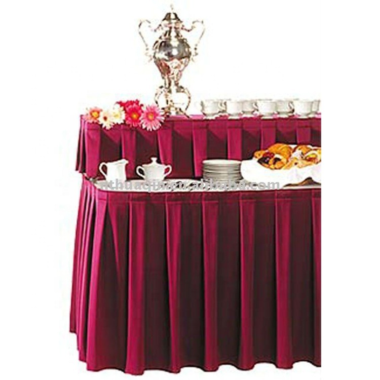 Red Pleated Table Skirt – 168” X 29” – Party Buffet Table Decor For Weddings, Birthdays & Events - View #10