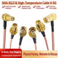 Câble d'extension coaxial SMA femelle-femelle RG316 avec filetage externe doré et trou interne pour antenne, GPS, radio, OEM
