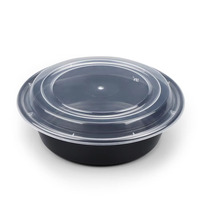 Contenants alimentaires ronds en plastique PP de 32 oz, compatibles micro-ondes, pour emporter, avec couvercles, vente en gros