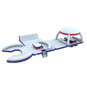 Île flottante gonflable géante DWF avec auvent, tente flottante pour le <span class=keywords><strong>camping</strong></span> sur l'eau, flotteur pour lac pour adultes - Product Image 1