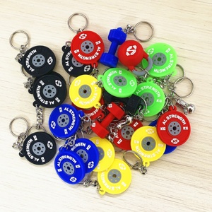 Fitness Products Gift LOGO Customize Silicone or Alloy Metal Key Ring Bumper Plate <strong>Dumbbells</strong> Kettlebells Bumper Disc <strong>Keychain</strong> - Product Image 2