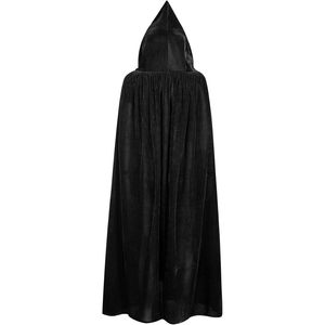 Baleenz <b>Cape</b> Cloak With <b>Hood</b> Adult Unisex Halloween Costume Cosplay <b>Black</b> Long Velvet <b>Cape</b> For Women Men - Product Image 3