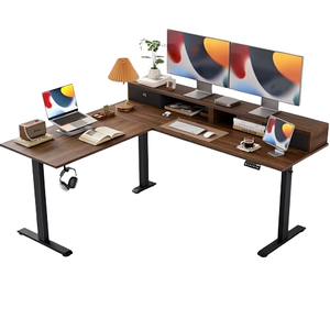 Muebles Comerciales Ergonómicos de Alta Calidad, Escritorio Elevador Eléctrico en Forma de L, Marco Metálico, ODM OEM de Fábrica - Product Image 1