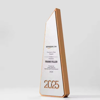 Trophée de récompense en bois de plaque d'aluminium personnalisé Certification commerciale Trophée en bois personnalisé