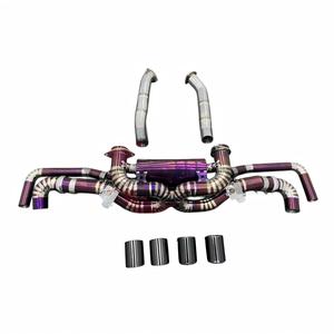 Sistema de escape de titanio Vortex Racing compatible con Aston Martin Vantage 4.0T 4.7L Valvetronic Catback, silenciador con sistema de calentamiento, color púrpura. - Product Image 1