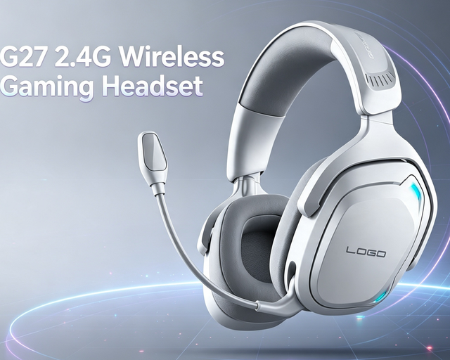 Over Ear 2.4G Wireless Gaming Headset with RGB Adjustable Headband Headphone with Mic & Button Control Siberia S-G27
