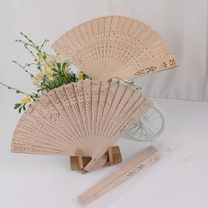 Éventail pliant en bois fait main exquis de 20,5 cm, durable, motif lune et étoile, style art populaire, cadeaux d'affaires, faveurs de fête - Product Image 5