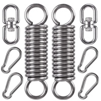 Kit de crochets à ressorts pour hamac en acier inoxydable avec crochets et ressorts de suspension pour usage intensif