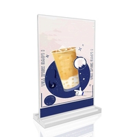 A5 A6 T Forme Acrylique Panneau Publicitaire Transparent Table Signe Titulaire Acrylique Signe Affichage Acrylique Menu Présentoir
