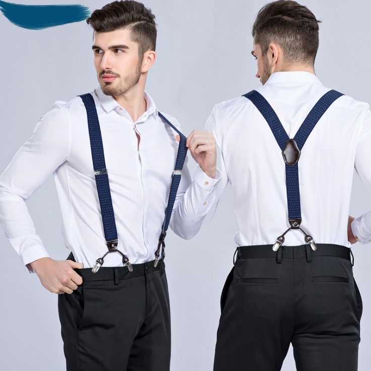 Bretelles Pour Hommes Robustes - En Polyester, 110x2 Cm, Avec 3 Clips, Neuves Et Décontractées