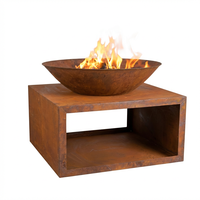 Barbecue extérieur professionnel en acier Corten, grand modèle, avec dispositif de sécurité flamme, écologique, pour hôtels, restaurants et terrasses