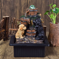 2024 résine canard Animal maison décor de table fontaine sans marque usine fontaines d'intérieur lumières LED fontaine d'eau électrique